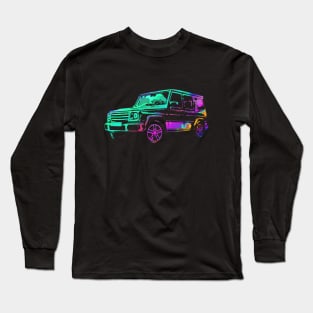 G wagon pixeleted colorful abstract Long Sleeve T-Shirt